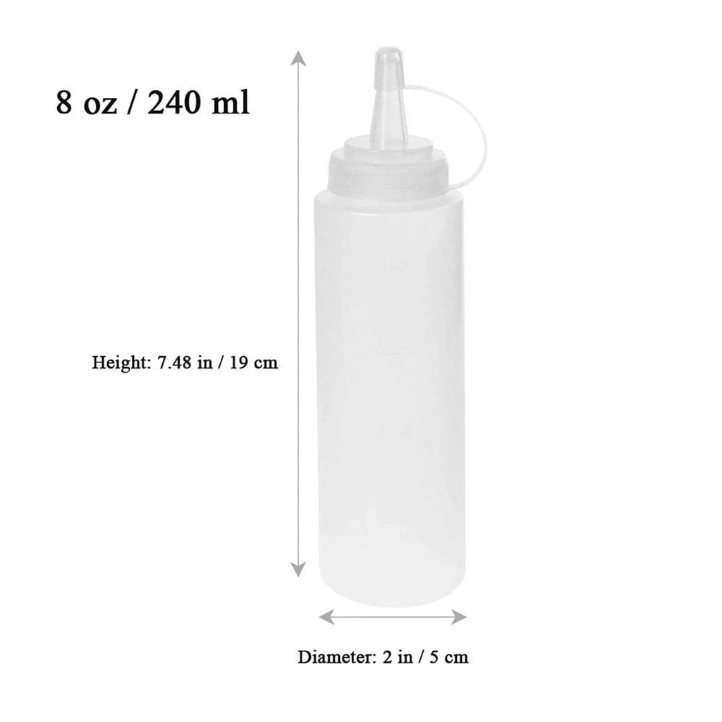 6-Pack Condiment Squeeze Bottles 240ml | Sauce & Oil Dispensers