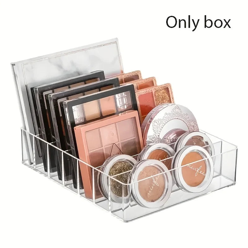 7-Compartment Clear Makeup Organizer – Cosmetic Storage Tray