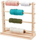 4-Tier Wood Ribbon Storage Rack & Spool Organizer for Crafts
