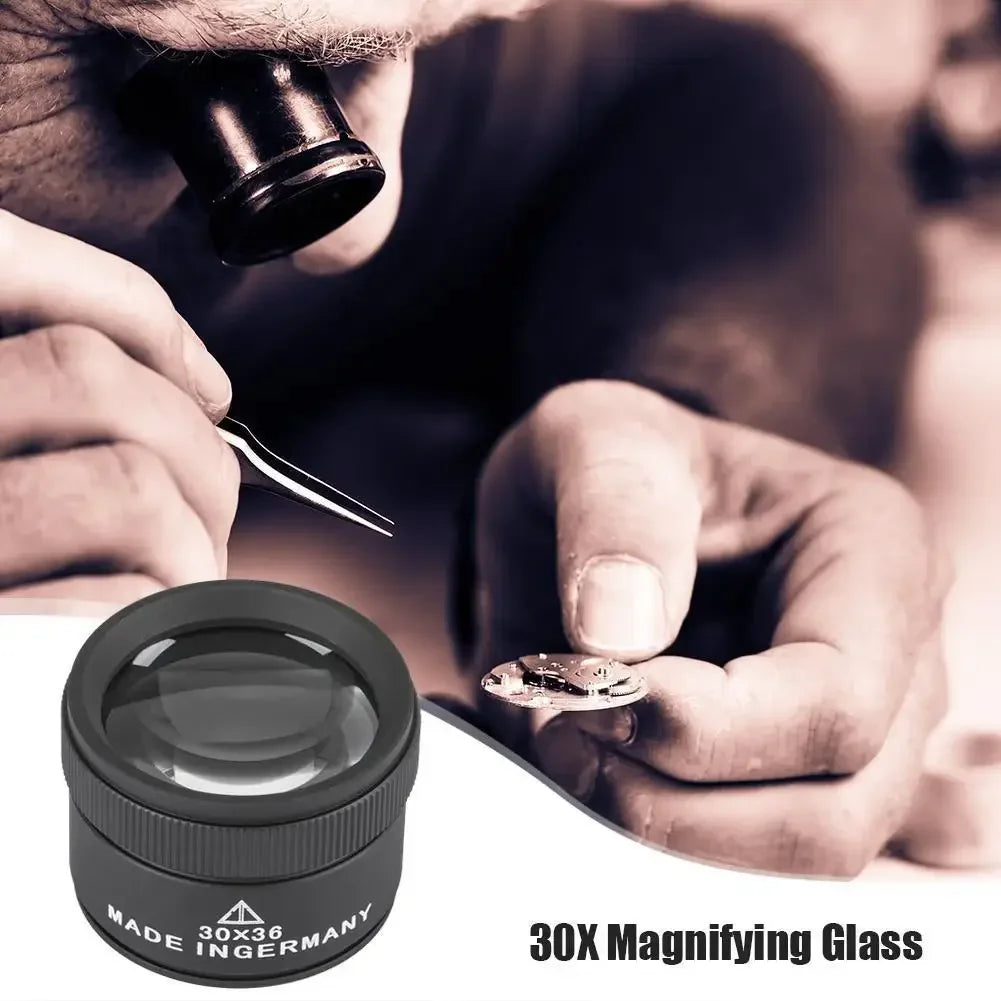 30X Magnifying Loupe – 36mm K9 Optical Lens for Jewelry & Coins