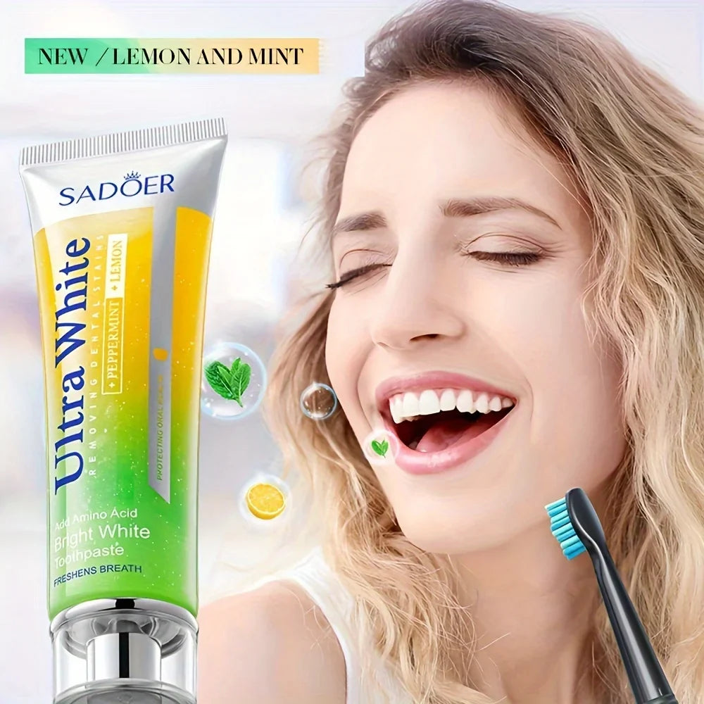 Lemon Mint Whitening Toothpaste | Fresh Breath Brightening 100g