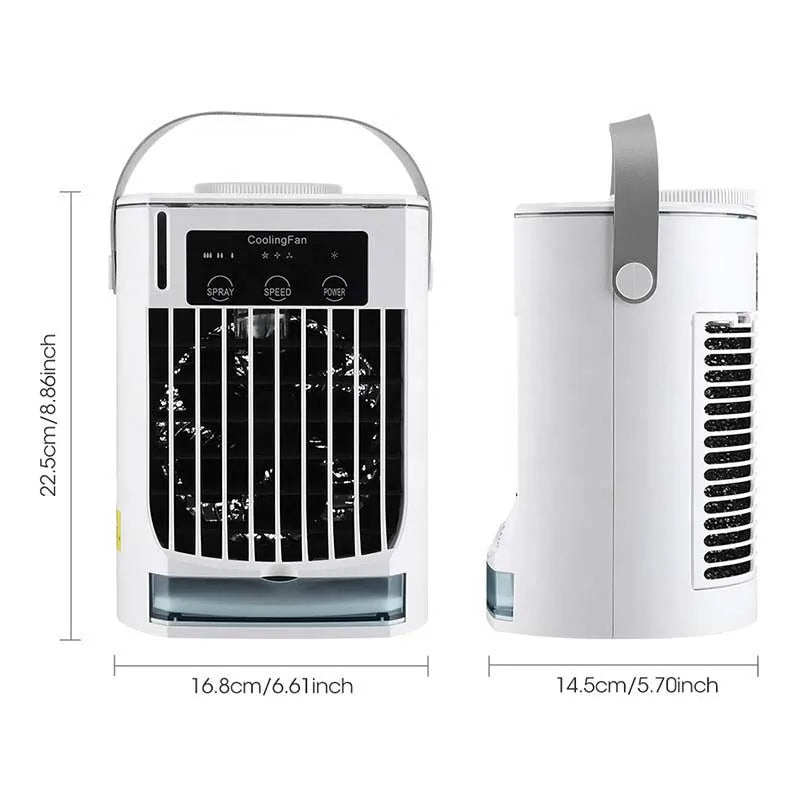 Portable USB Desktop Air Cooler Fan – 500ml Water Tank