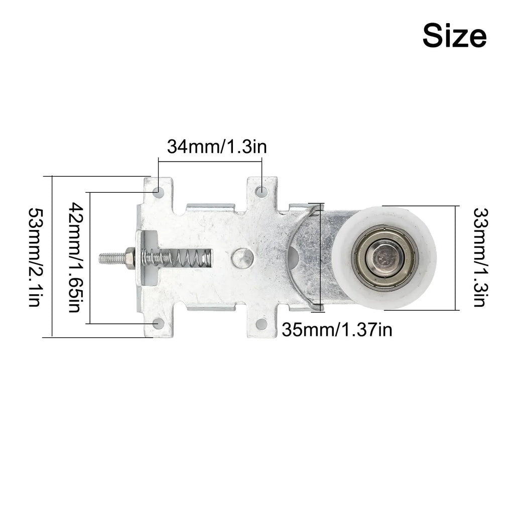 Metal Sliding Door Roller Set – Silver Wardrobe & Cabinet Pulley