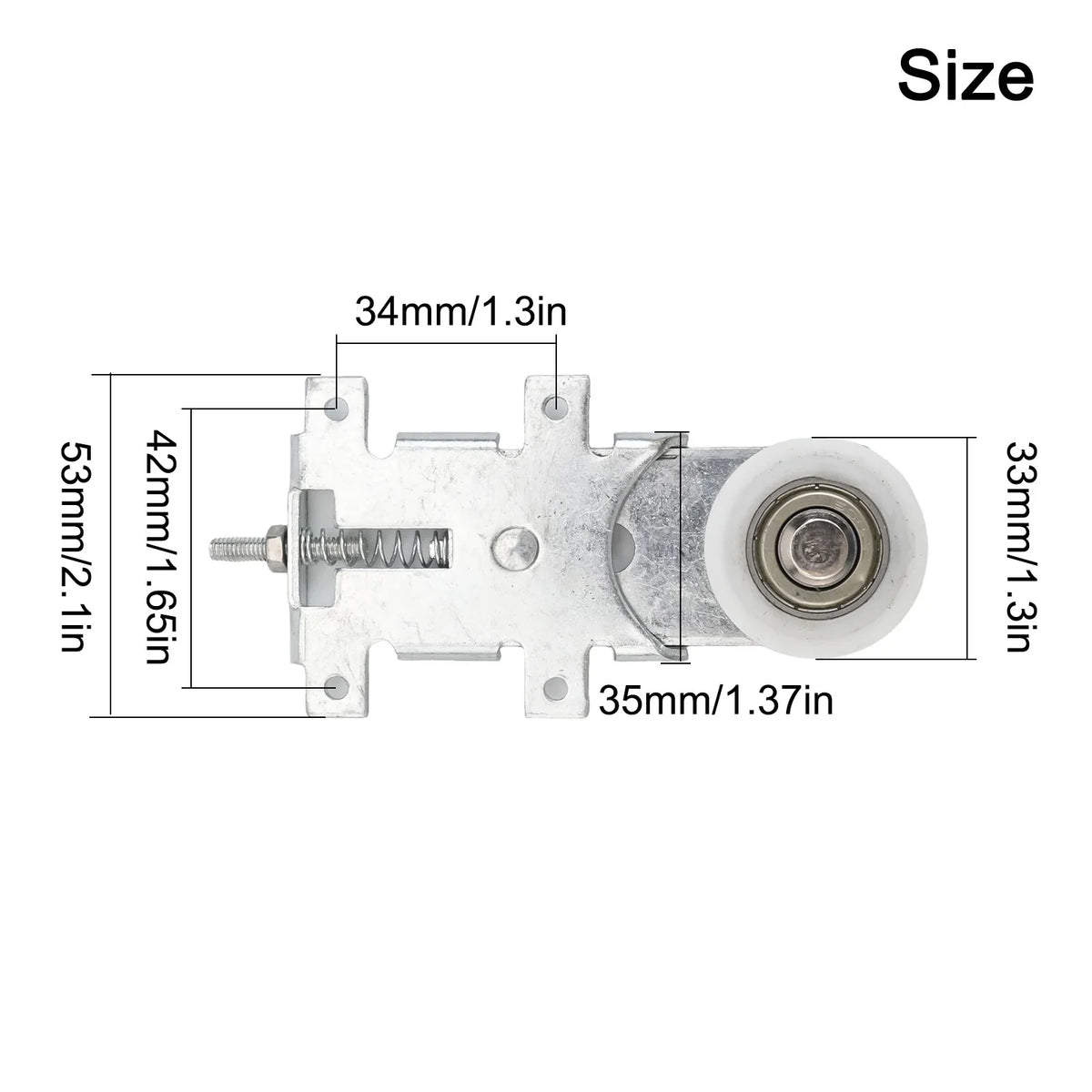 Metal Sliding Door Roller Set – Silver Wardrobe & Cabinet Pulley