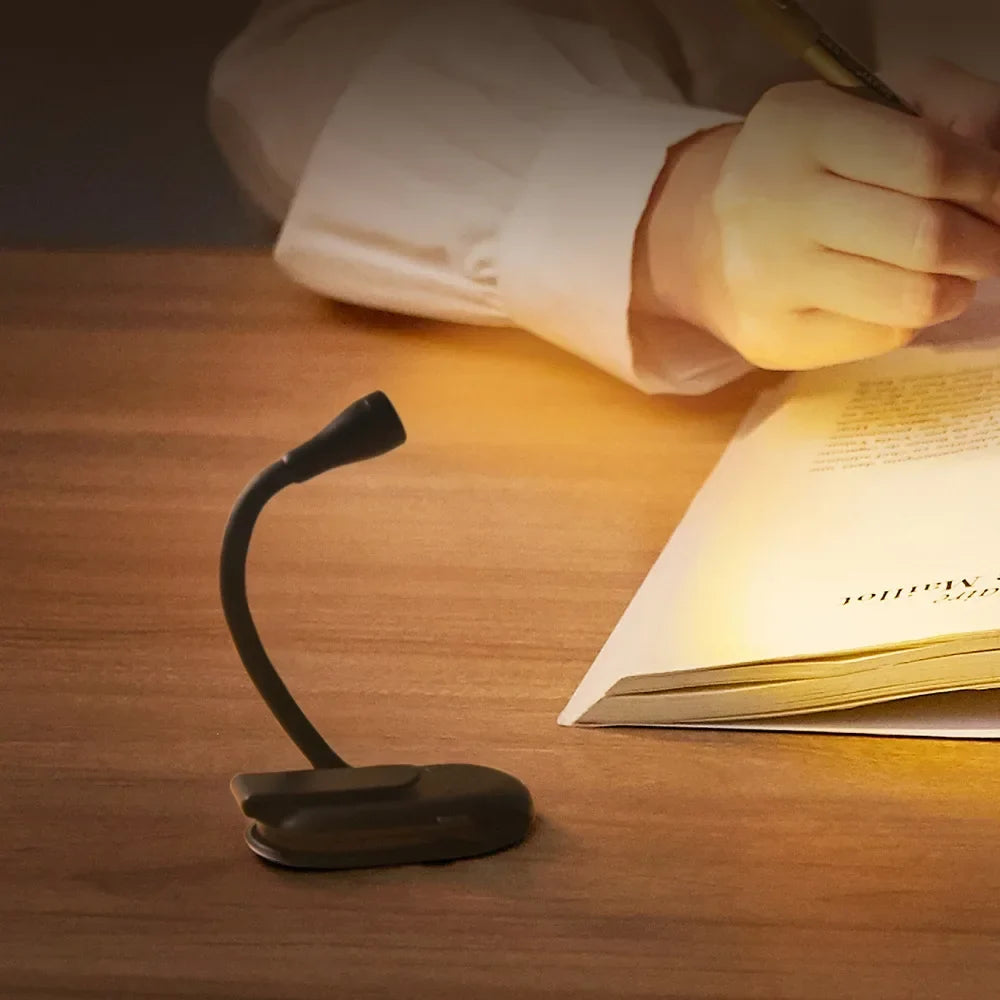 USB Rechargeable LED Book Light – 3 Colors & Dimming