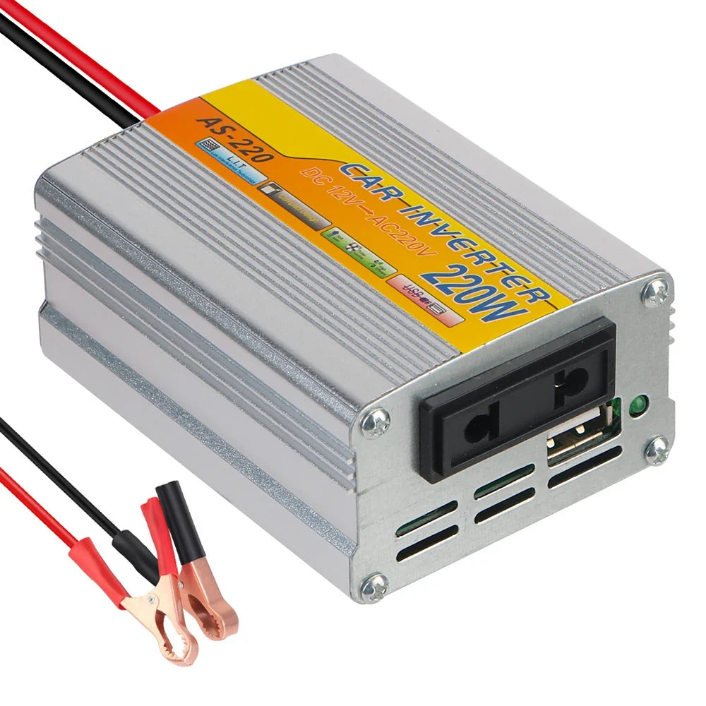 220W Car Power Inverter DC 12V to AC 220V with USB Port