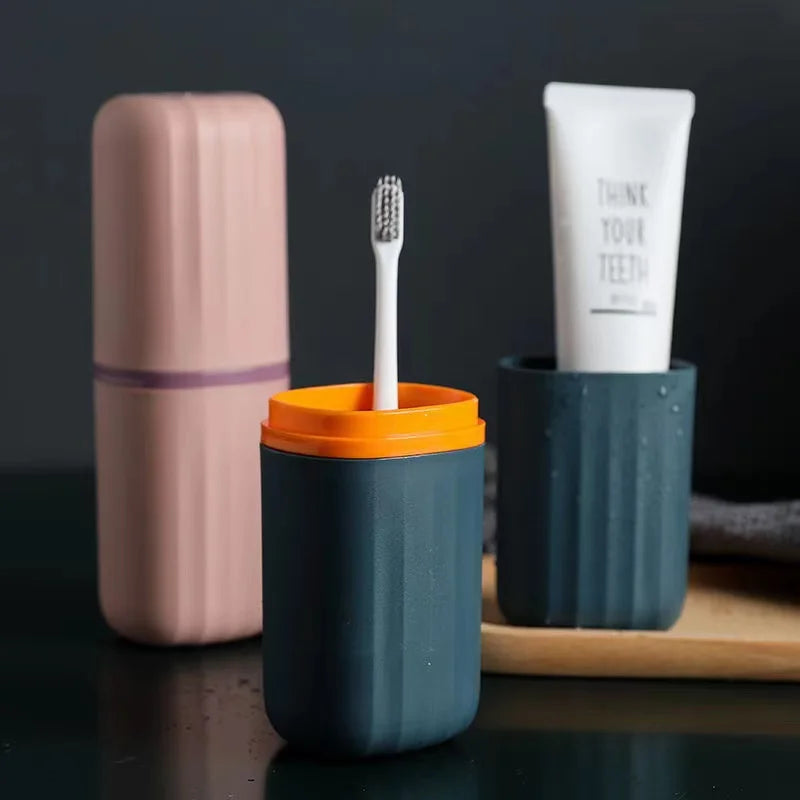 Portable Travel Toothbrush & Toothpaste Storage Set with Cup