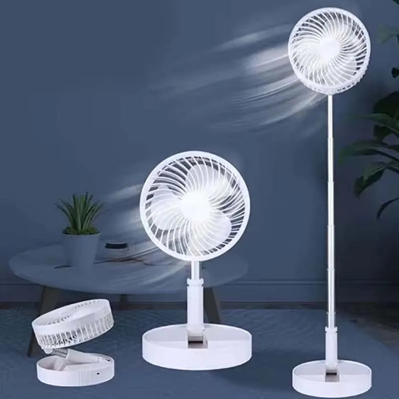 Portable Folding Rechargeable Desk Fan – USB, 4-Speed, Low Noise