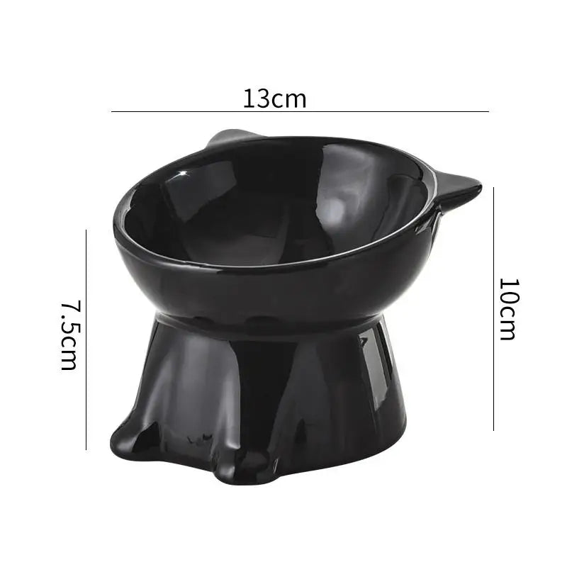 Raised Tilted Anti-Tip Pet Bowl – Cat & Dog Food Water Feeder