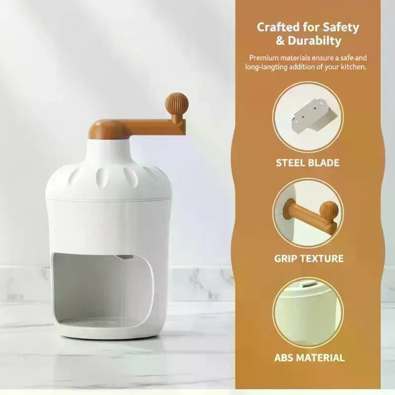 Manual Shaved Ice Machine – Hand-Crank Ice Crusher & Smoothie Maker