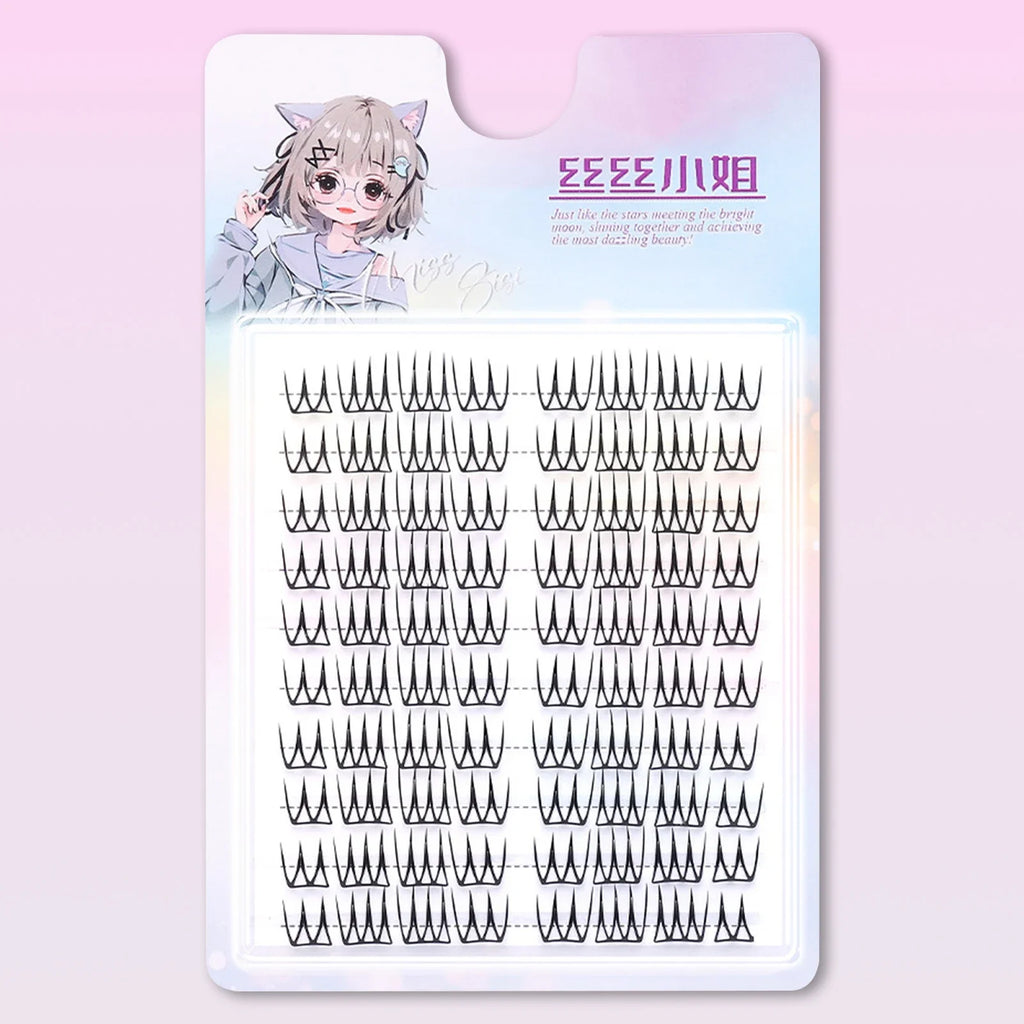 Korean U-Shape Wispy False Eyelashes – 10 Rows | K-Beauty