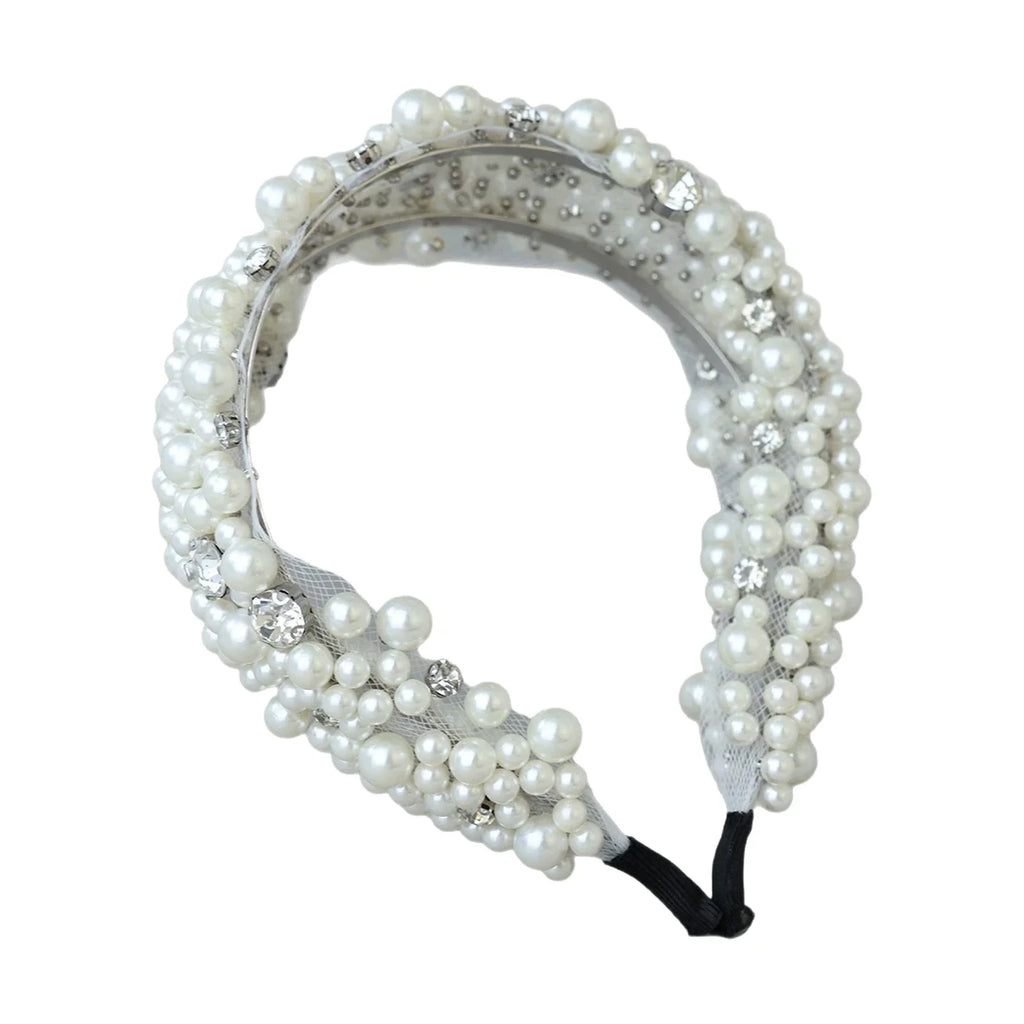 Vintage Pearl Bridal Headband | Handmade Multi-Row Wedding Hair