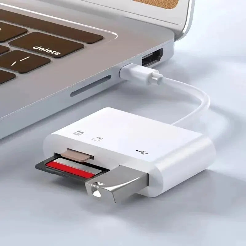 3-in-1 USB-C Memory Card Reader – SD TF CF OTG Adapter