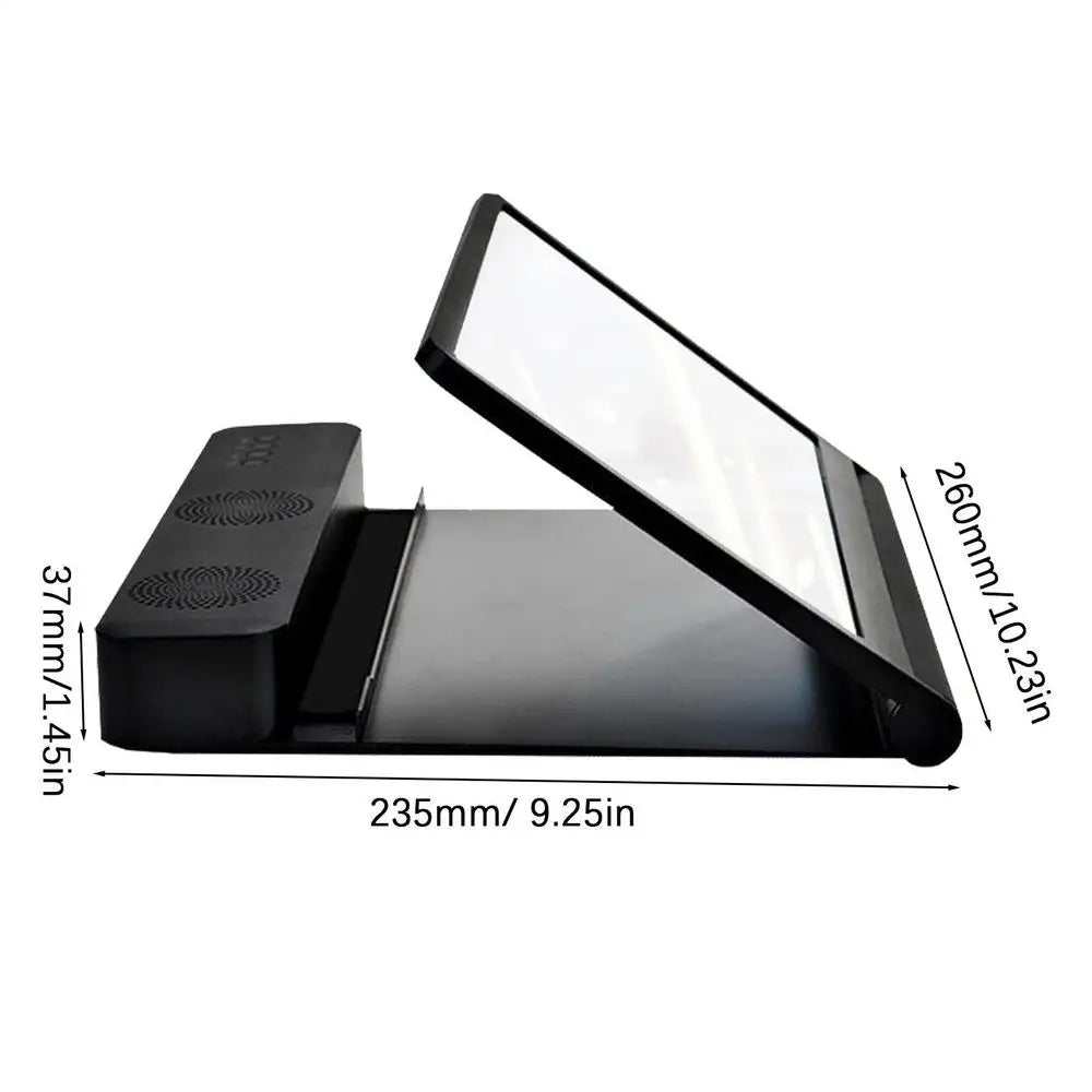12" HD Phone Screen Amplifier – Foldable + Bluetooth Speakers