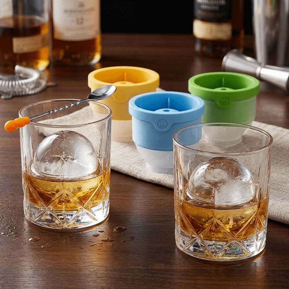 Stackable Silicone Ice Ball Maker Set of 3 – 6cm Whiskey Molds