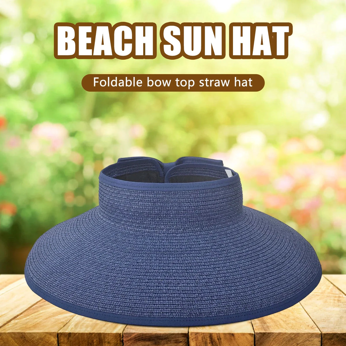 Women's Foldable Wide Brim Straw Sun Hat – UV Protection