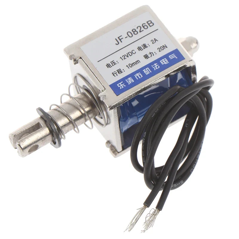 JF-0826B 12V 2A 20N Push Pull Open Frame Solenoid Electromagnet