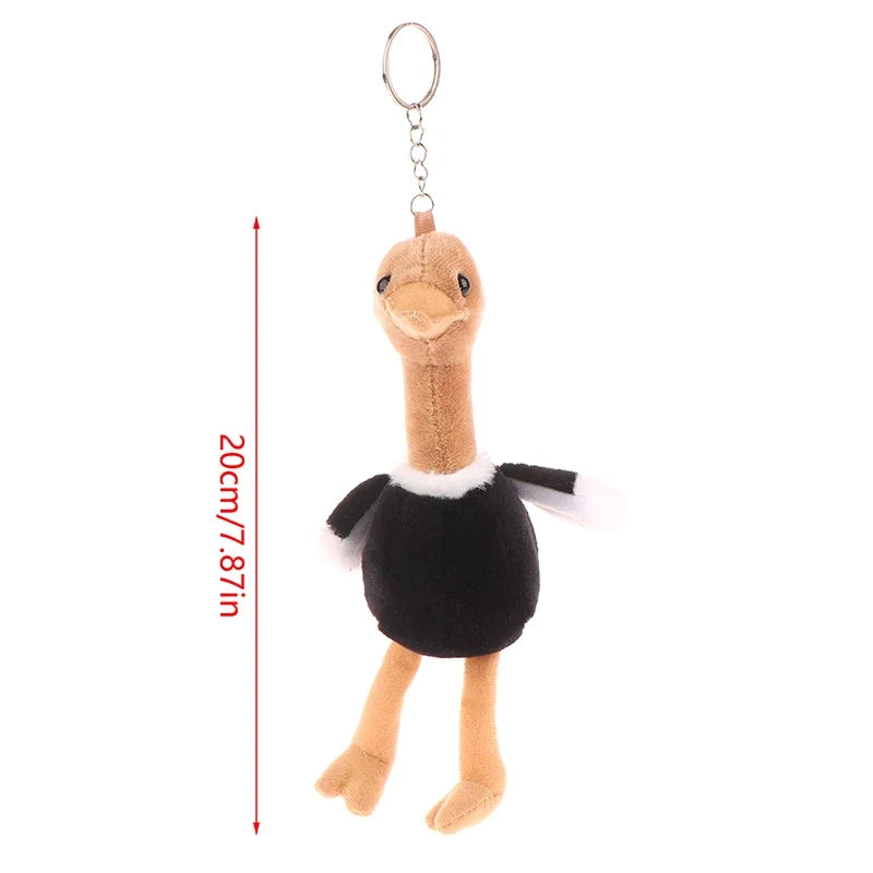 Ostrich Plush Keychain – Soft Stuffed Animal Pendant & Gift