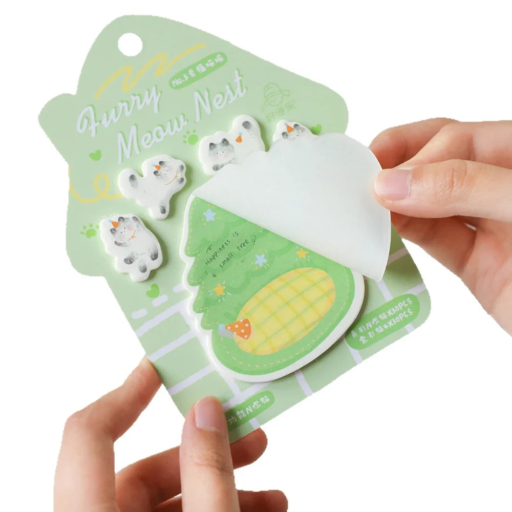 30 Sheets Cat Nest Alien Convenience Stickers Cartoon Creative Soft