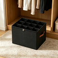 12-Grid Foldable Shoe Organizer Clear Window Handle Collapsible