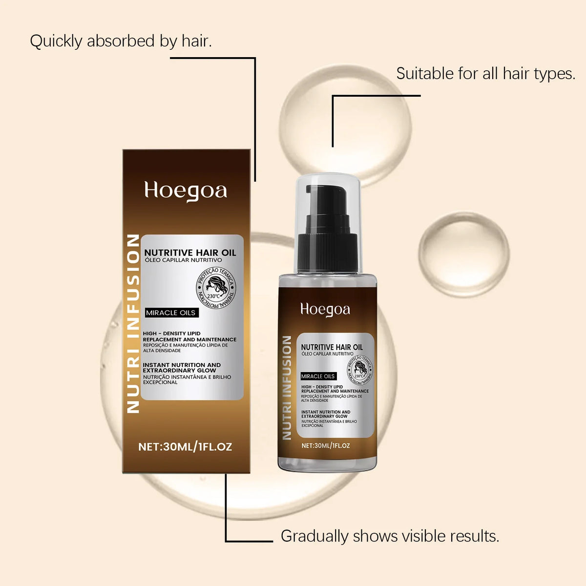 HOEGOA Moisturizing Hair Oil – Daily Hydration, Smooth & Silky