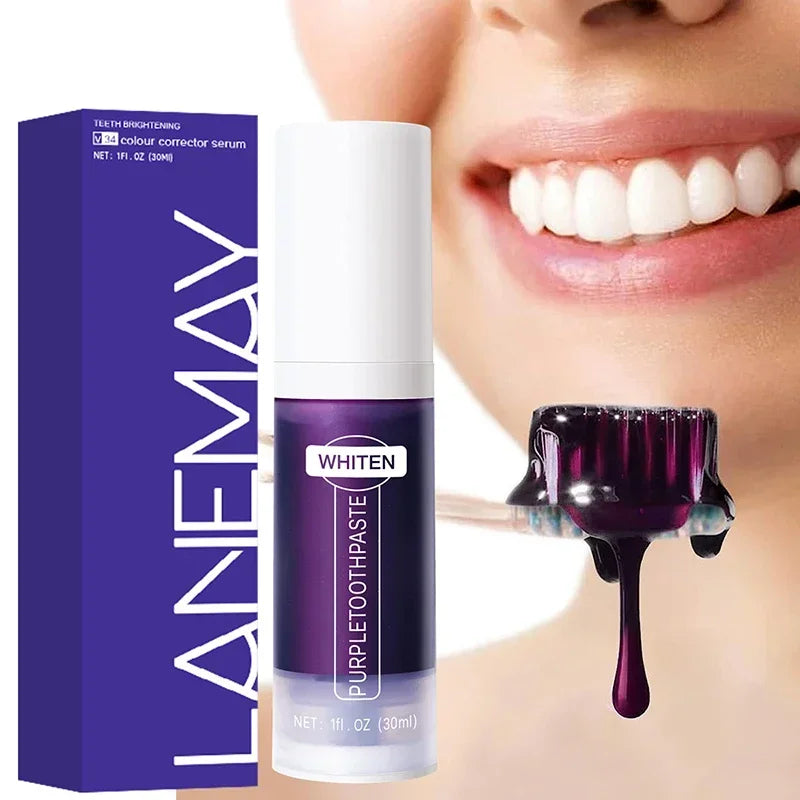 V34 Purple Whitening Toothpaste – Stain Removal & Fresh Breath