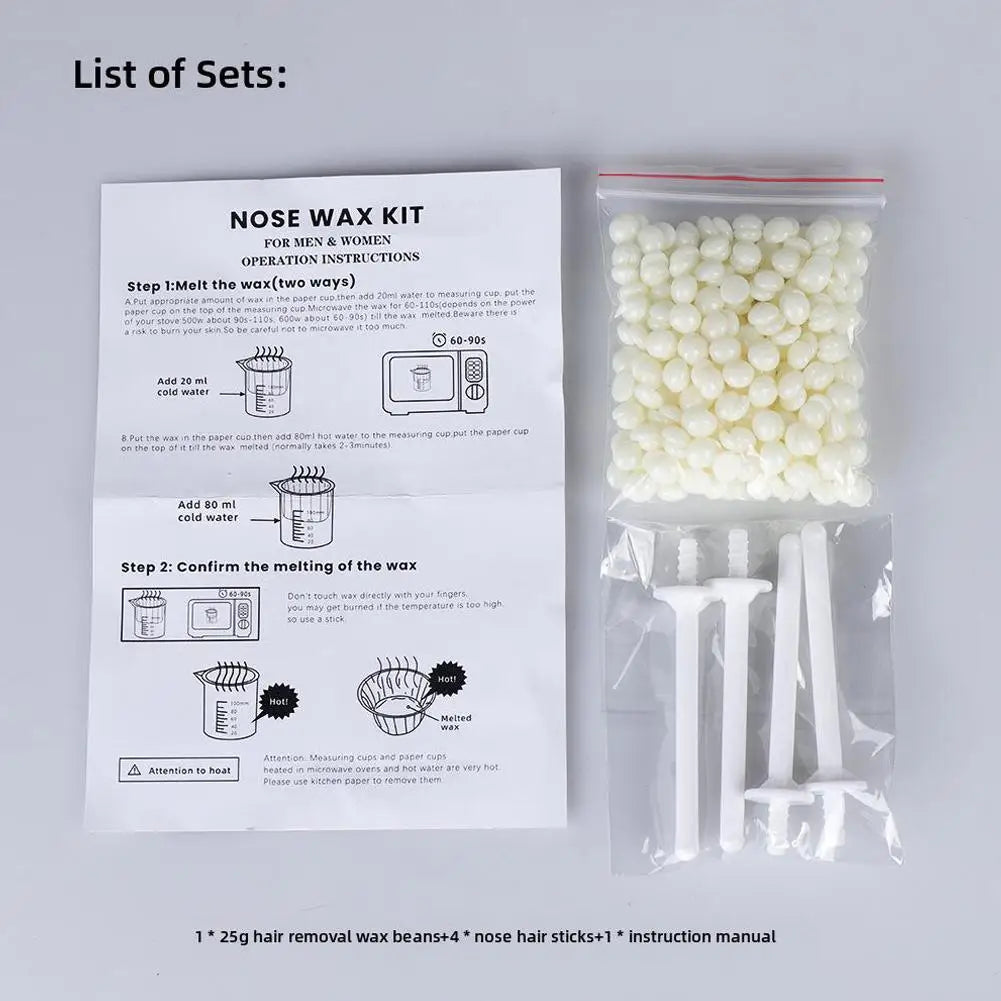 Painless Nose & Ear Wax Hair Removal Kit – Men & Women