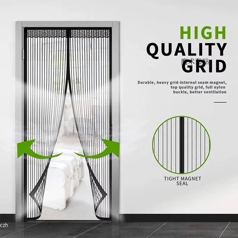 Magnetic Auto-Close Mosquito Screen Door Mesh Curtain