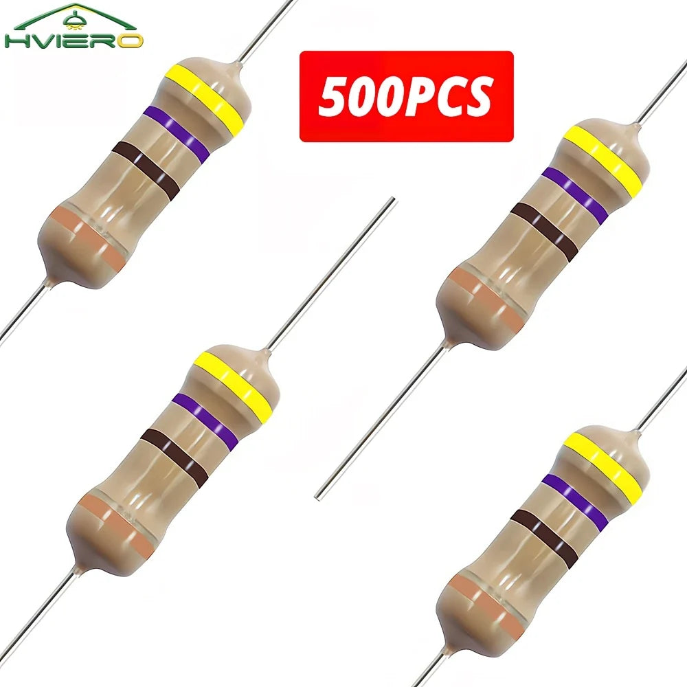 500pcs 470 Ohm 1/4W Metal Film Resistors for LED & DIY Circuits