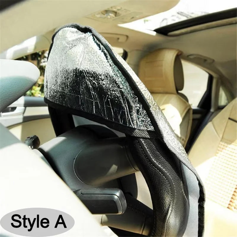 Car Steering Wheel Sun Shade Double Thick Protection Foldable Anti-uv