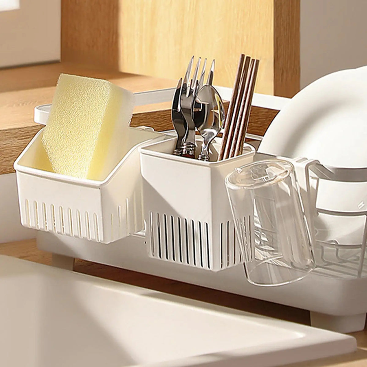 Utensils Holder Utensil Drying Rack Cutlery Basket Kitchen Fork Spoon