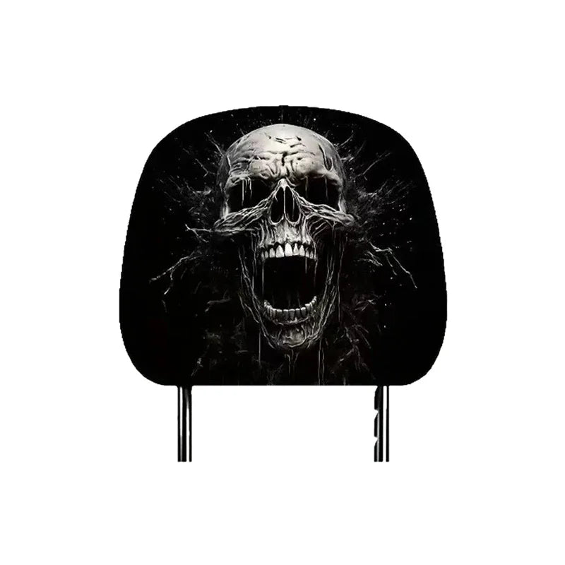 Funny Cartoon Car Headrest Cover – Halloween Auto Decoration