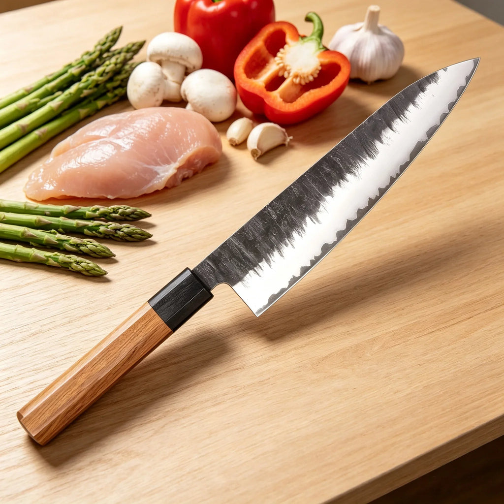 Hand Forged Japanese Chef Knife – Clad Steel Sushi Slicer