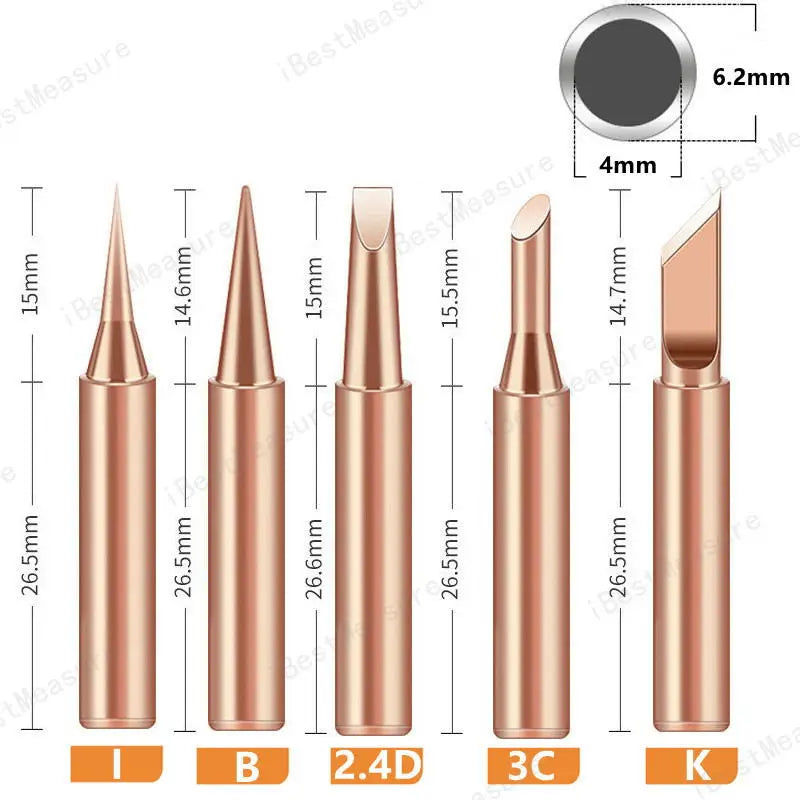900M-T Pure Copper Soldering Iron Tip Lead-free Solder Tips Welding