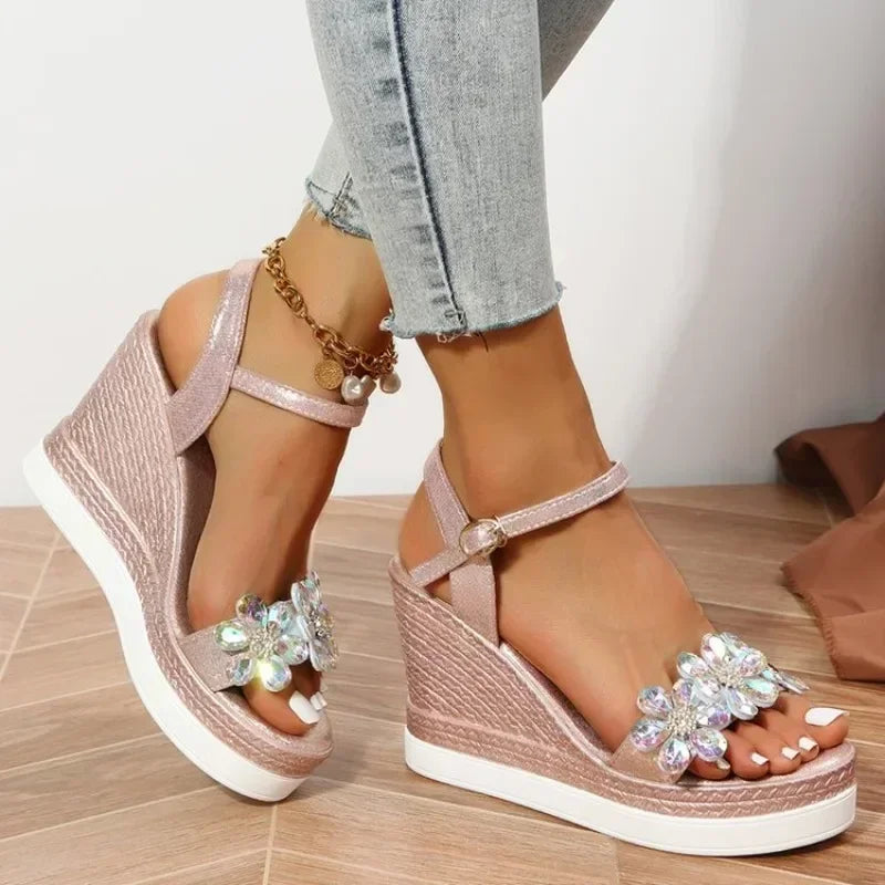 Women's Wedge Platform Sandals – Chunky Ankle Strap Open Toe