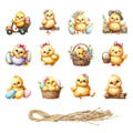 Easter Hang Tags – Cartoon Lamb & Rabbit Paper Gift Labels