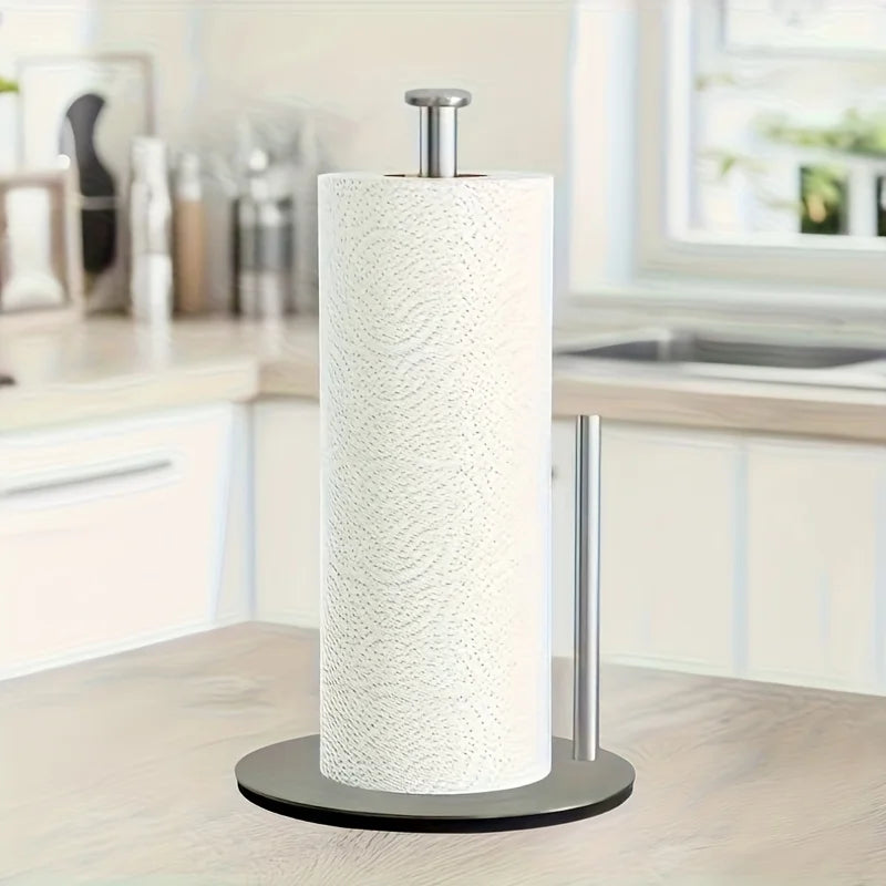 Stainless Steel Kitchen Roll Holder Weighted Base Heavy-duty