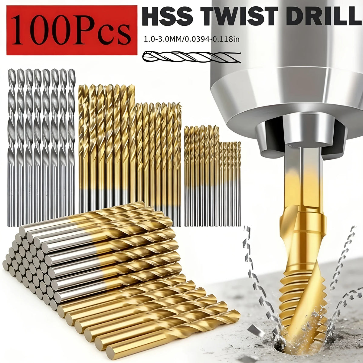 Titanium Coated Drill Bits HSS Speed Steel Tool Power Tools 1 5 2
