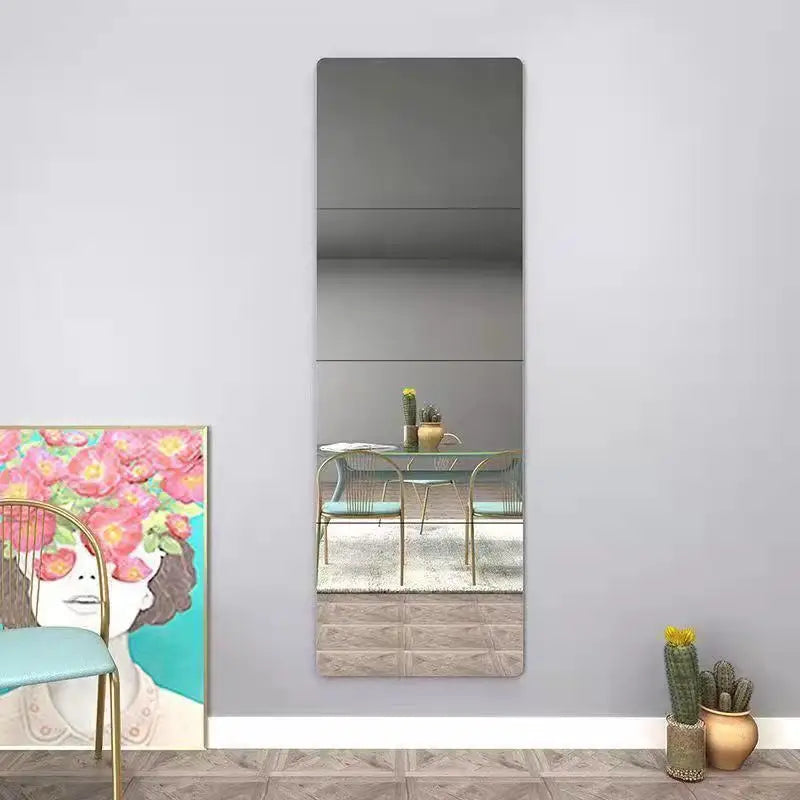 Self-Adhesive Acrylic Mirror Tiles | Waterproof Wall Decal 4 Pcs