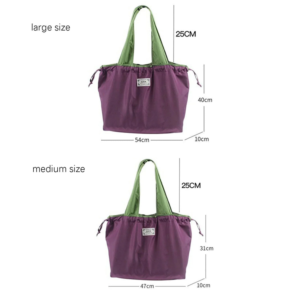 Reusable Nylon Grocery Bags with Drawstring | Eco-Friendly Tote