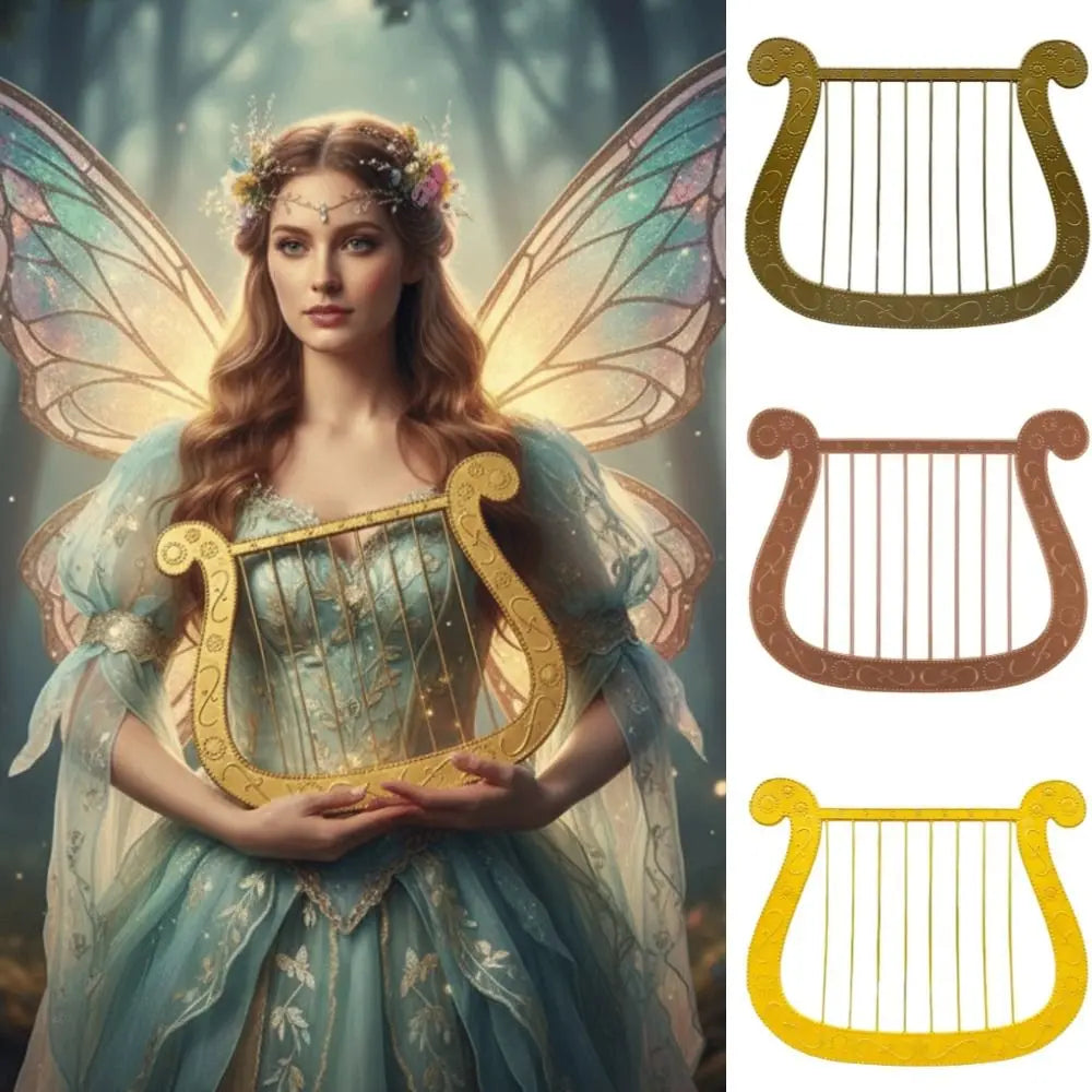 Realistic Plastic Harp Prop – Lightweight Angel Costume Accessory