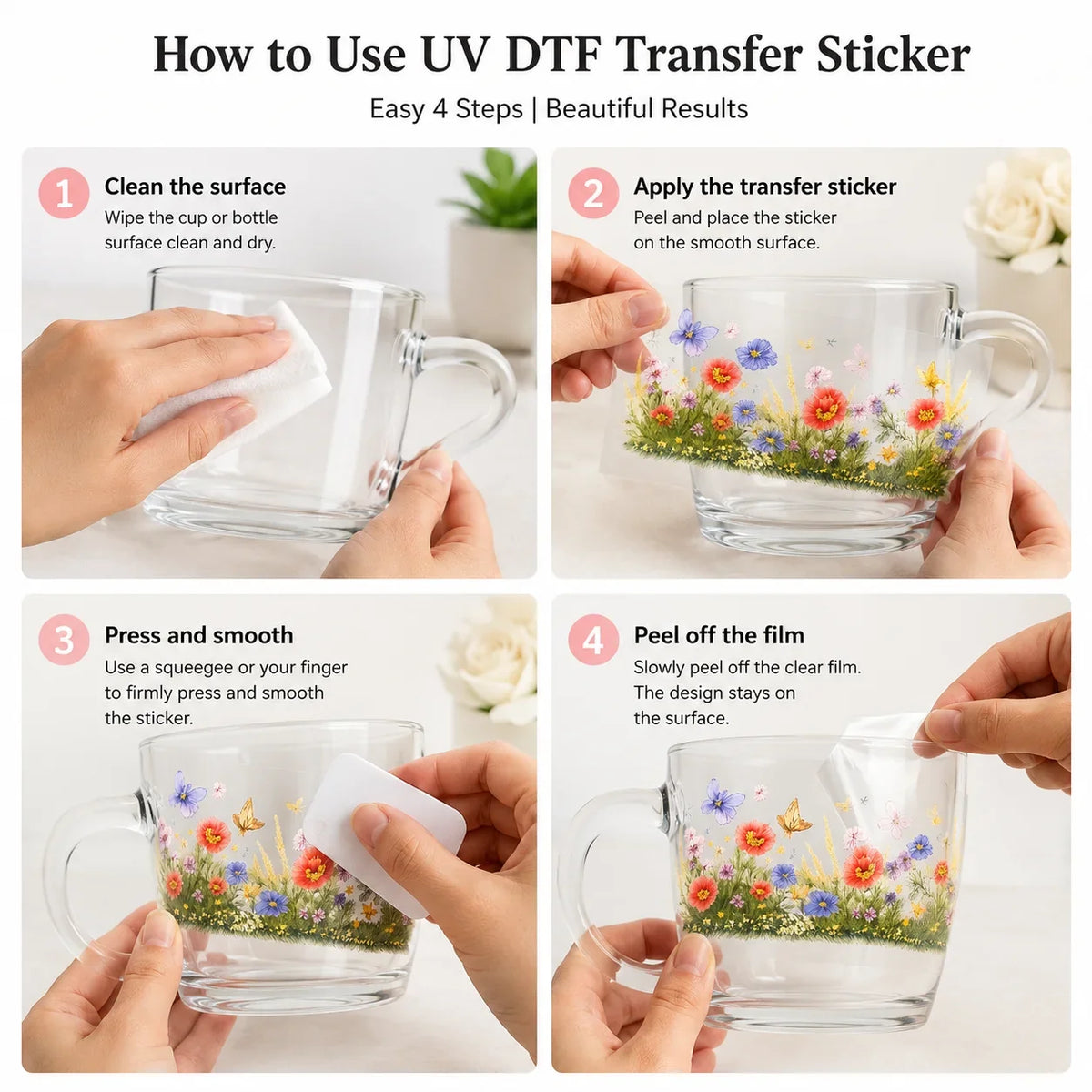Watercolor Poppy Butterfly UV DTF Sticker – Waterproof Decal