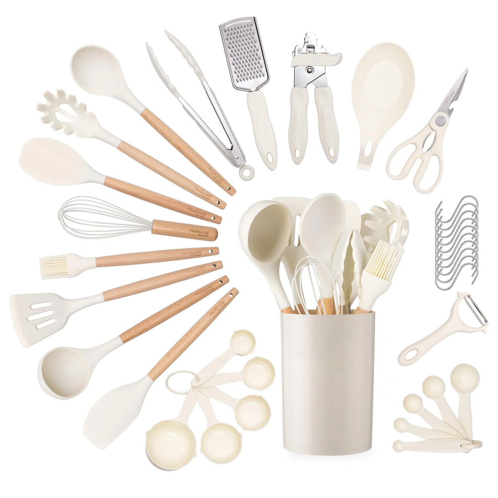 35-Piece Silicone Kitchen Utensil Set – Spatulas, Spoon & Whisk