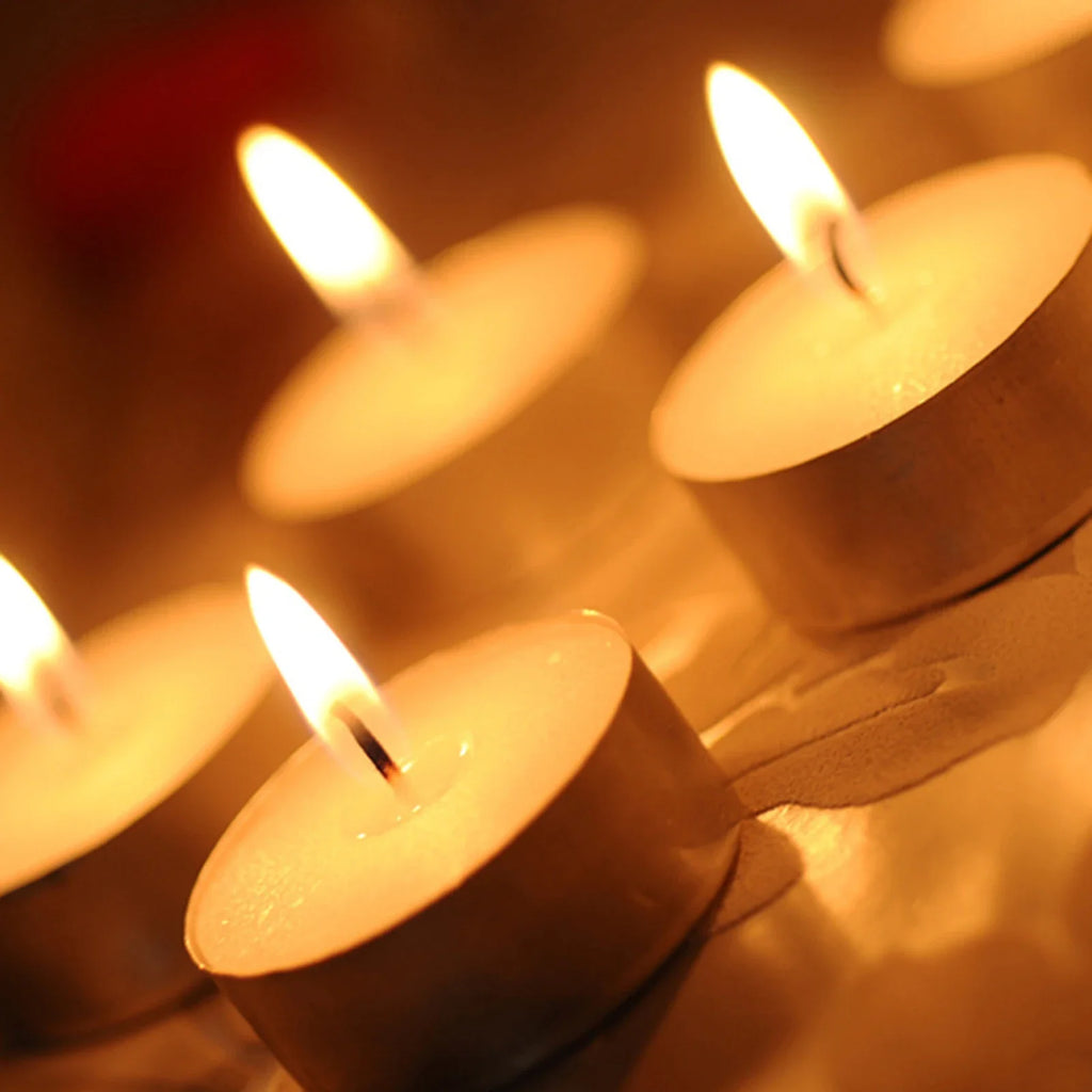 50-Pack Paraffin Tea Light Candles | Long-Burning Tealights