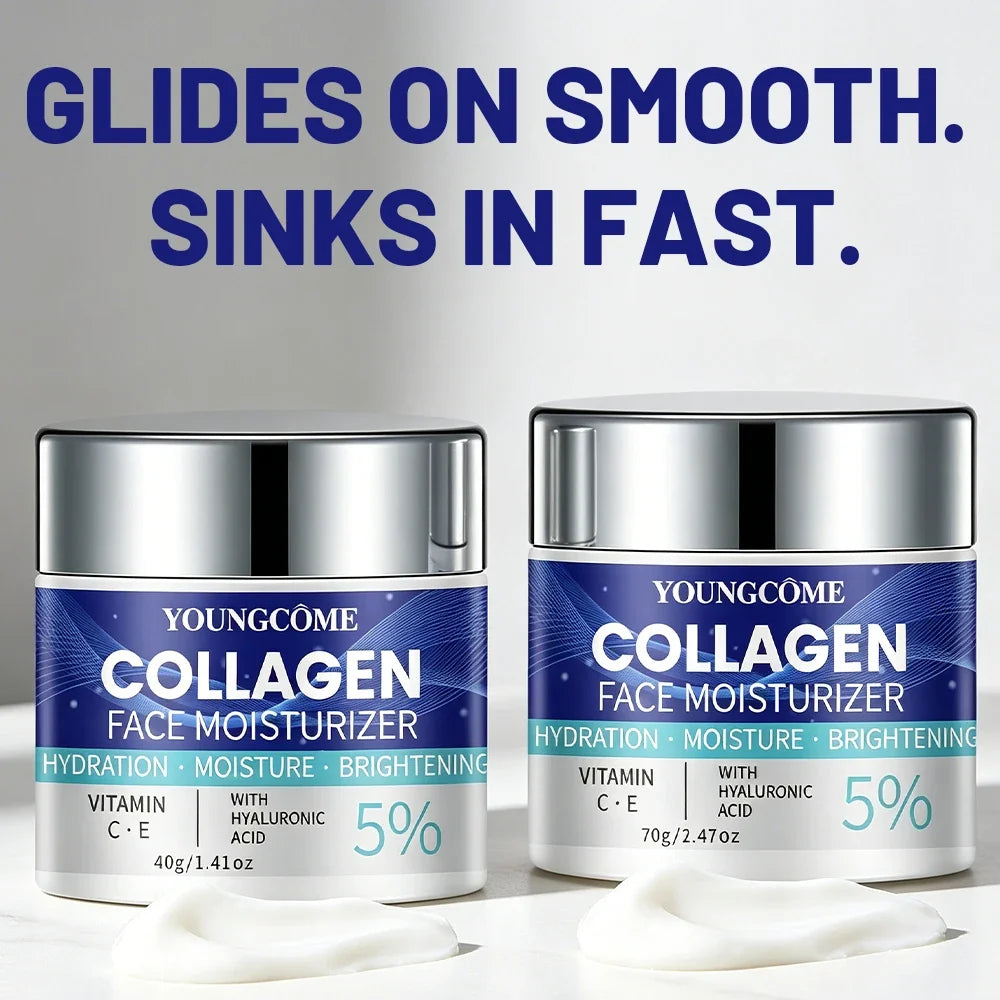 YOUNGCOME Collagen Moisturizer – Vitamin C, E & Hyaluronic Acid