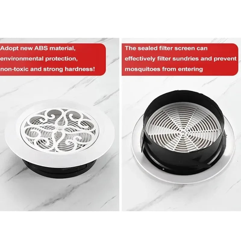 White Round Air Vent Grille Cover 75mm 100mm 125mm Adjustable