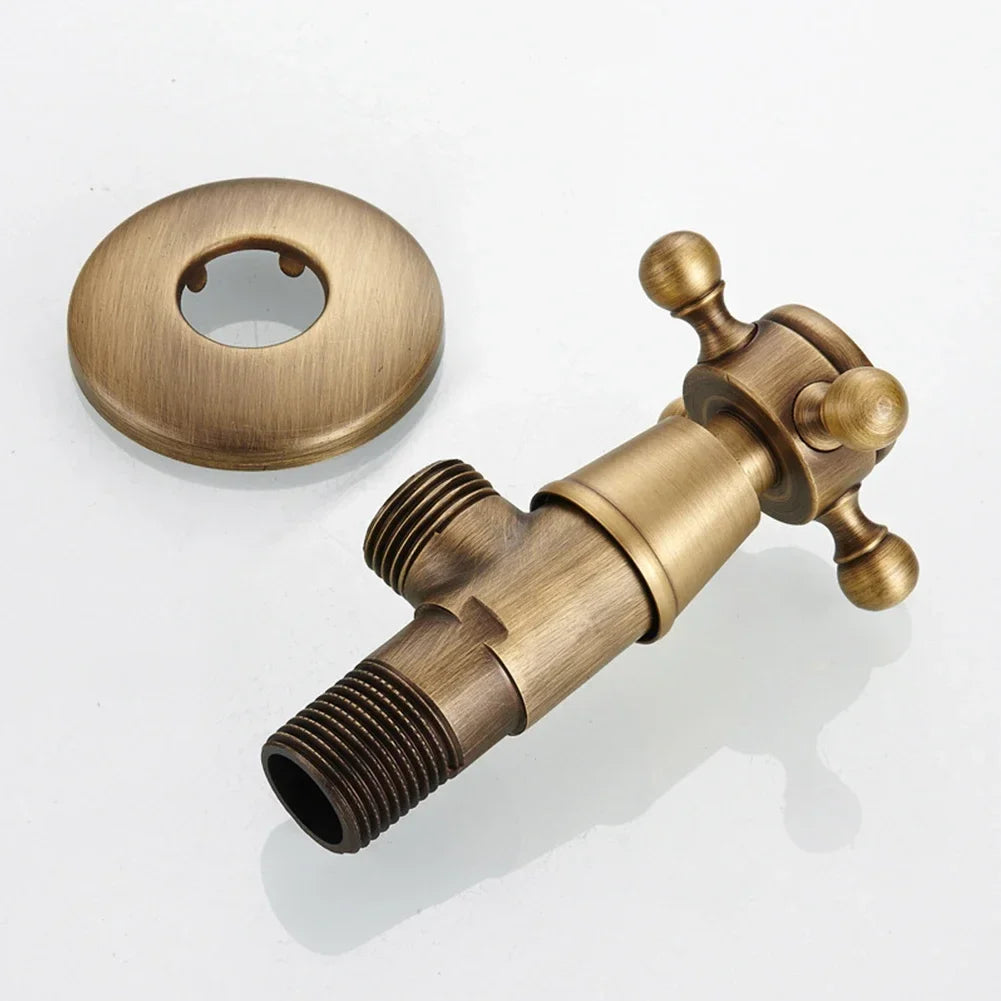 Antique Brass G1/2 Triangle Shutoff Valve – Bathroom Water Control