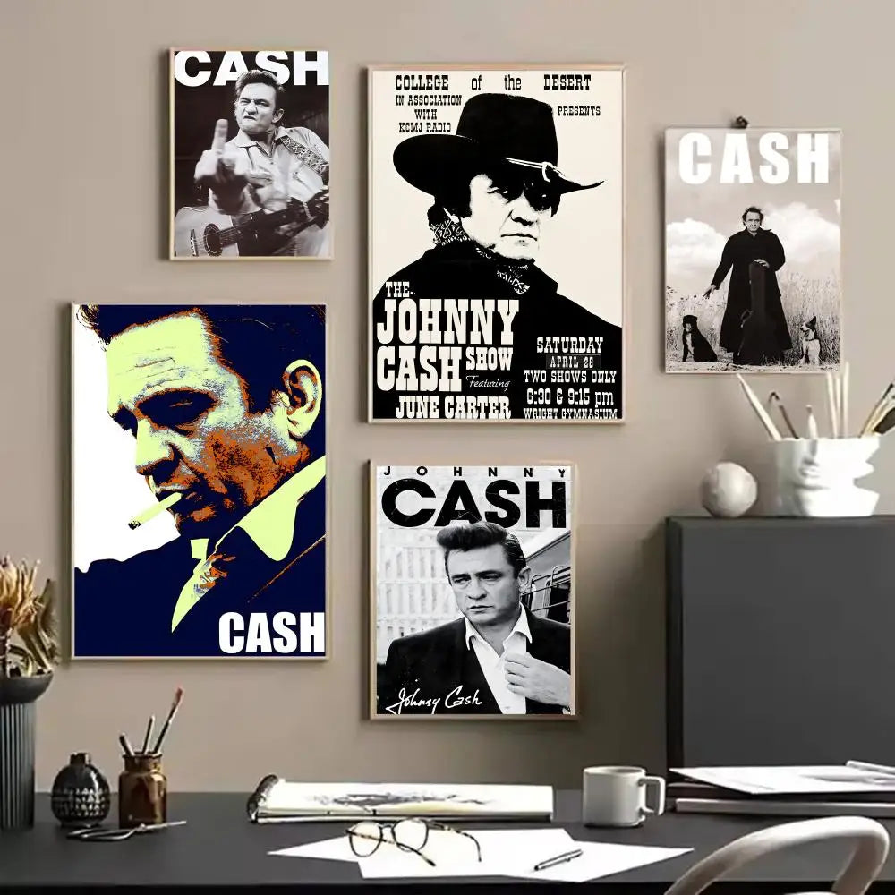Johnny Cash Canvas Wall Art – Vintage Music Poster Print