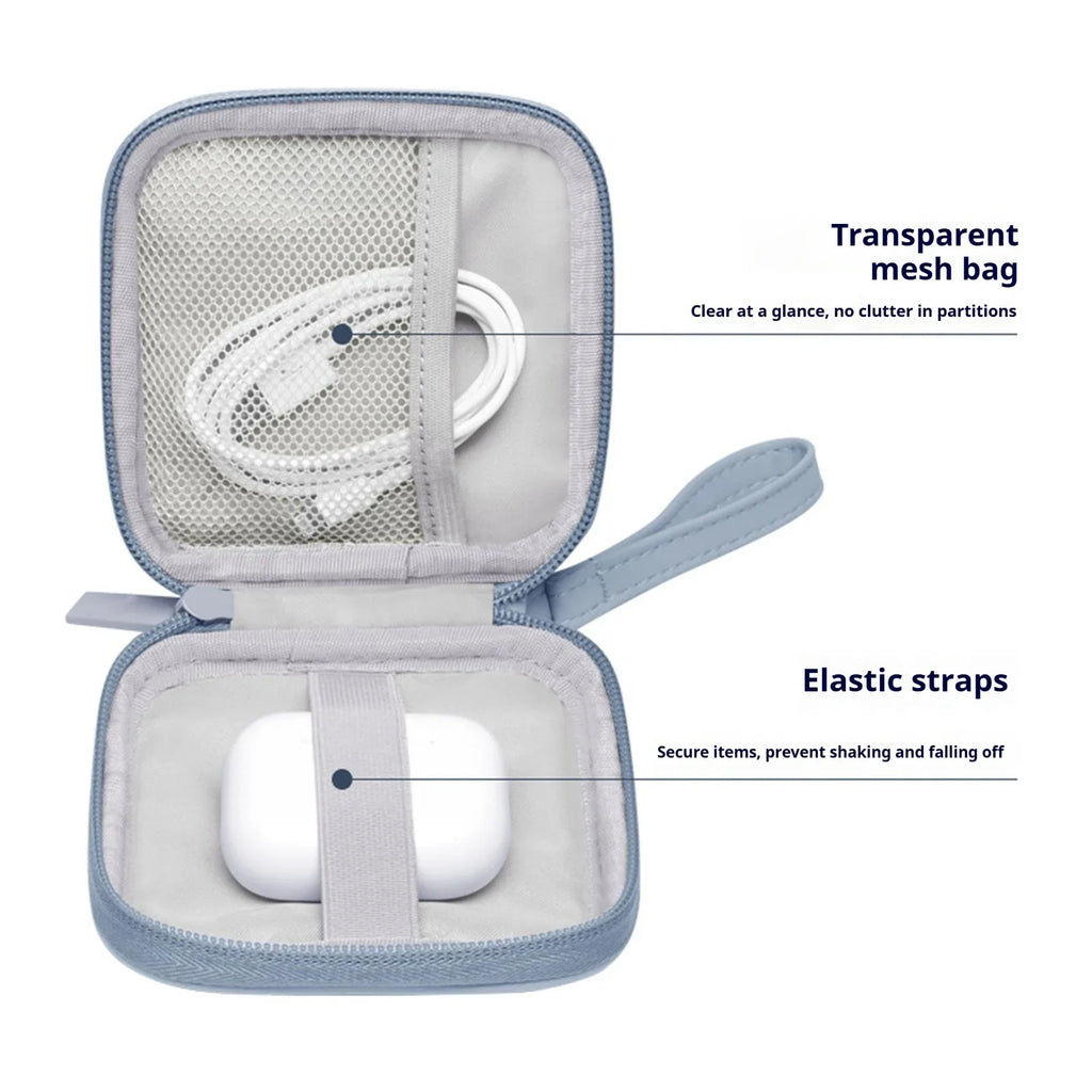PU Leather Cable Organizer Bag – Waterproof Multi-Compartment