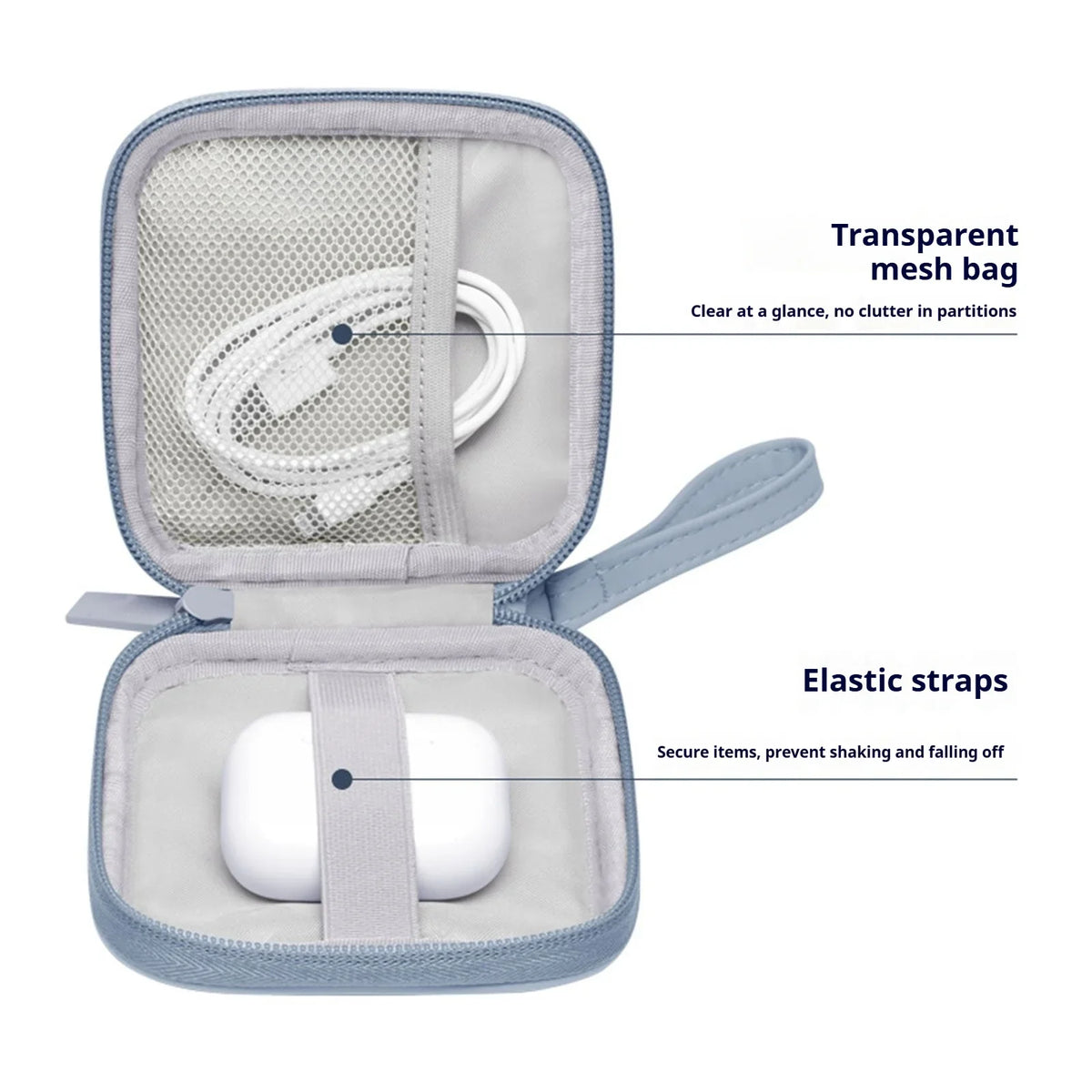 PU Leather Cable Organizer Bag – Waterproof Multi-Compartment